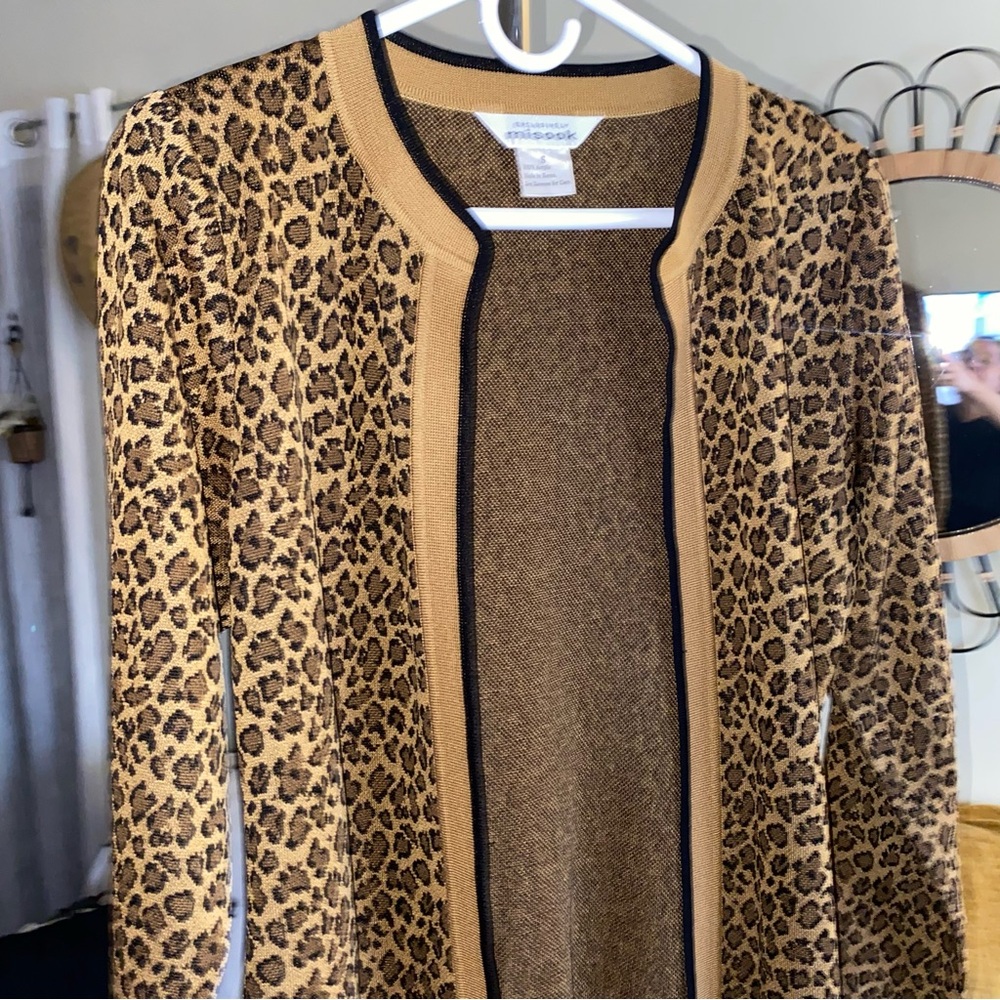 Vintage Exclusively Misook Leopard Print Open Car… - image 6